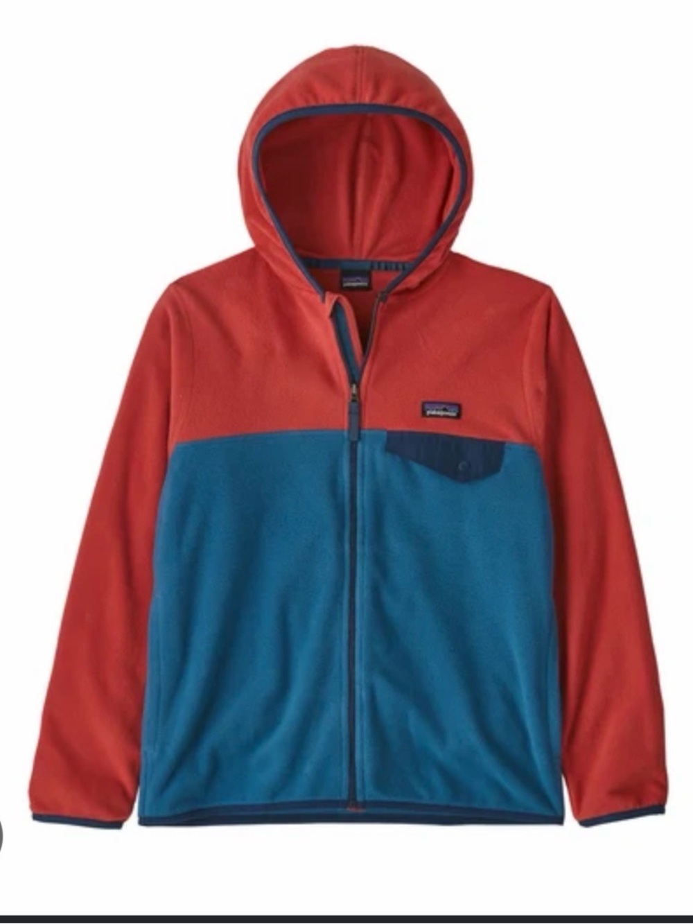 Patagonia Micro D snap color block full zip hoodie